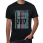 2017 Vintage Since 2017 Mens T-Shirt Black Birthday Gift 00502 - Black / X-Small - Casual