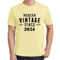2024 Modern Vintage Yellow Mens Short Sleeve Round Neck T-Shirt 00106 - Yellow / S - Casual