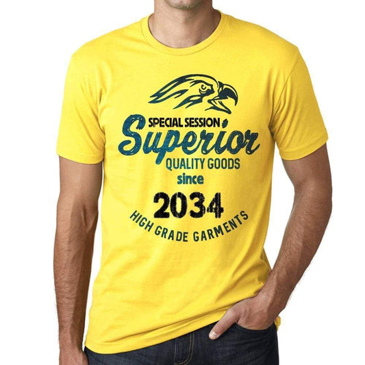 2034 Special Session Superior Since 2034 Mens T-Shirt Yellow Birthday Gift 00526 - Yellow / Xs - Casual