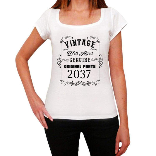 2037 Well Aged White Womens Short Sleeve Round Neck T-Shirt 00108 - White / Xs - Casual