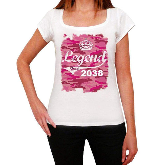 2038 Printed Birthday White Womens Short Sleeve Round Neck T-Shirt 00284 - White / Xs - Casual