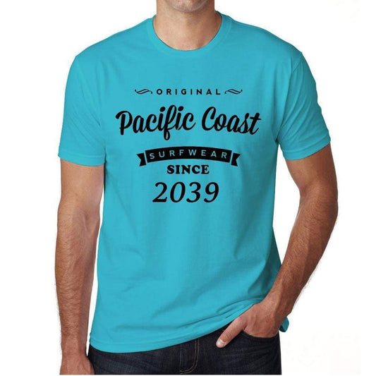 2039 Pacific Coast Blue Mens Short Sleeve Round Neck T-Shirt 00104 - Blue / S - Casual