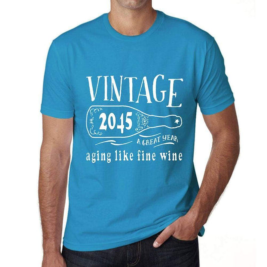 2045 Aging Like a Fine Wine Men's T-shirt Blue Birthday Gift 00460 - Ultrabasic