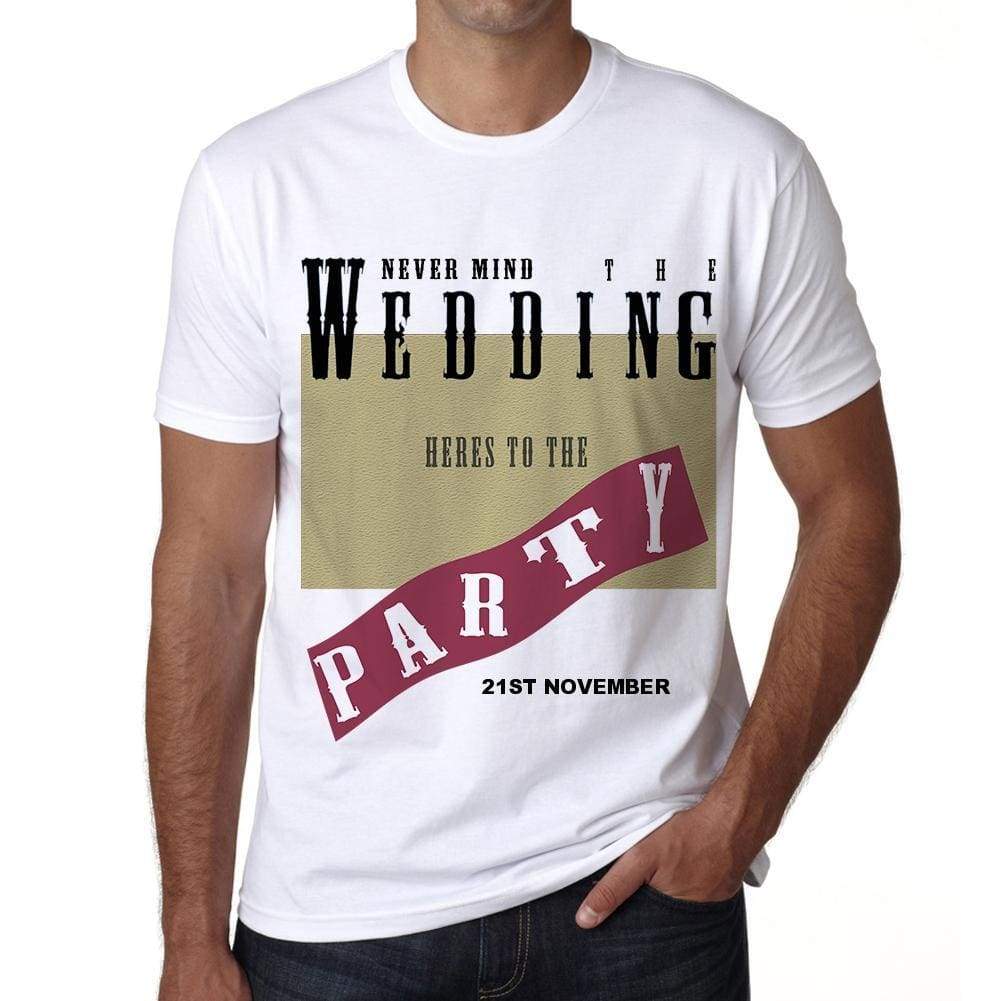 21St November Wedding Wedding Party Mens Short Sleeve Round Neck T-Shirt 00048 - Casual