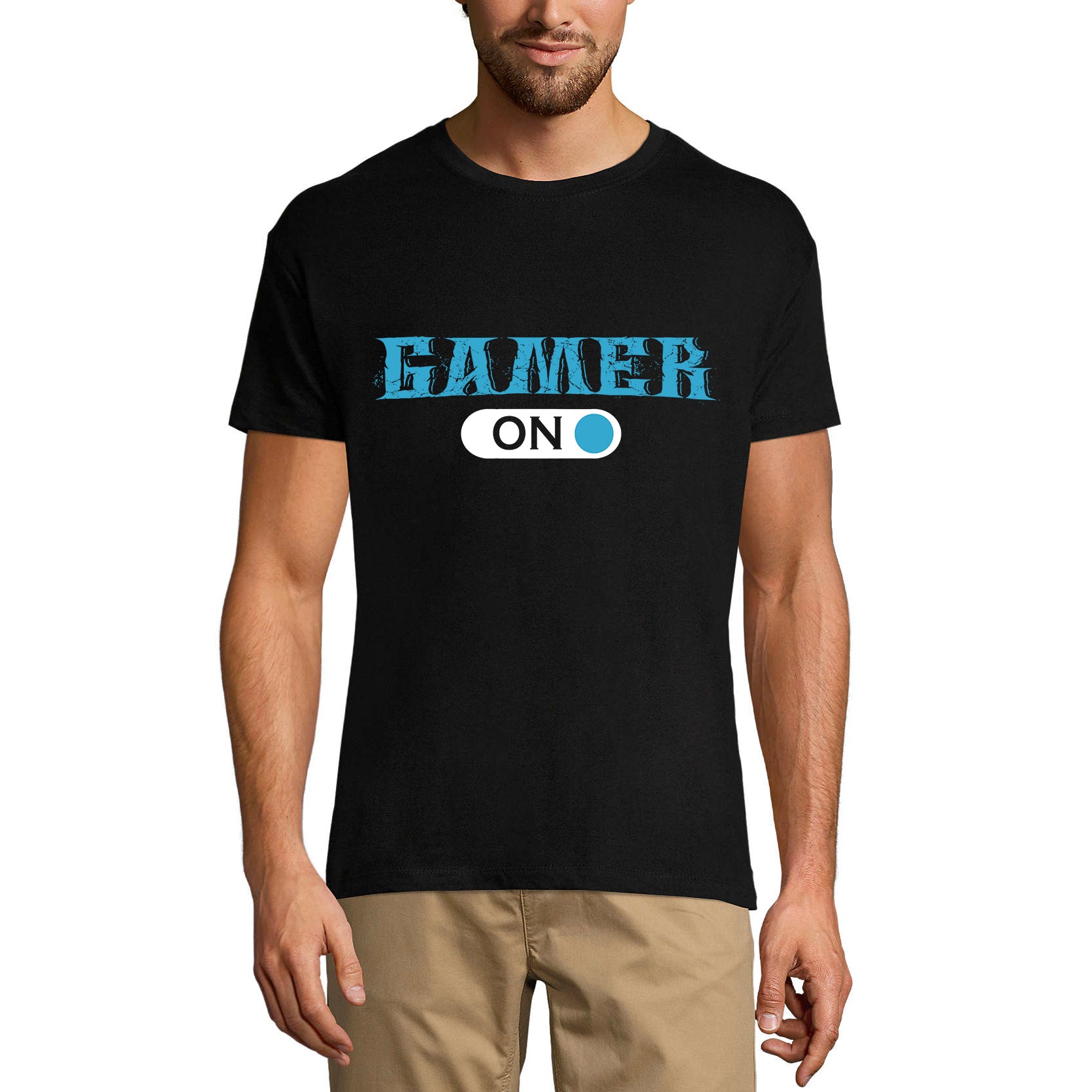 ULTRABASIC Men's Graphic T-Shirt Gamer Mode On - Gaming Shirt for Player mode on level up dad gamer i paused my game alien player ufo playstation tee shirt clothes gaming apparel gifts super mario nintendo call of duty graphic tshirt video game funny geek gift for the gamer fortnite pubg humor son father birthday