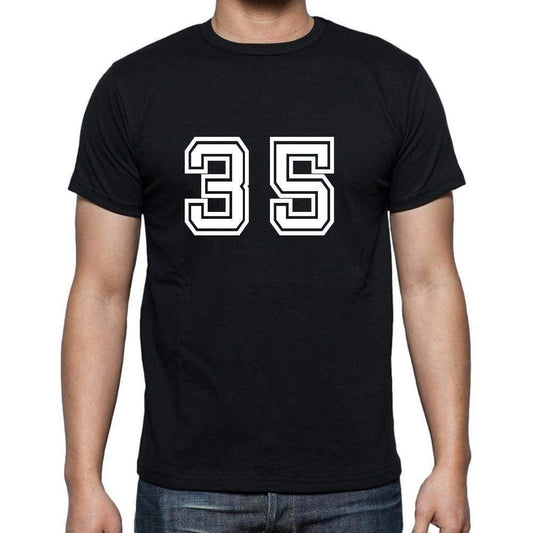 35 Numbers Black Mens Short Sleeve Round Neck T-Shirt 00116 - Casual
