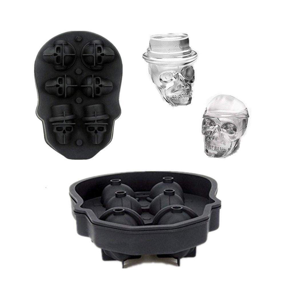 3D Skull Flexible Silicone Ice Cube Mold Tray - Ultrabasic