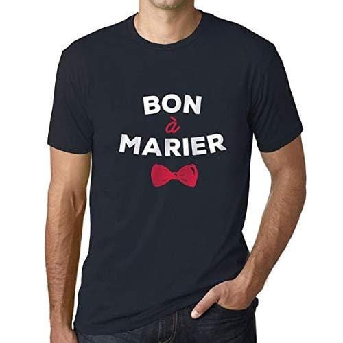 Homme T-Shirt Graphique Imprimé Vintage Tee Bon à Marier Marine