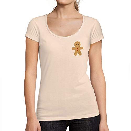 Ultrabasic - Femme Graphique Little Biscuit T-Shirt Action de Grâces Xmas Cadeau Idées Tee Rose Crémeux