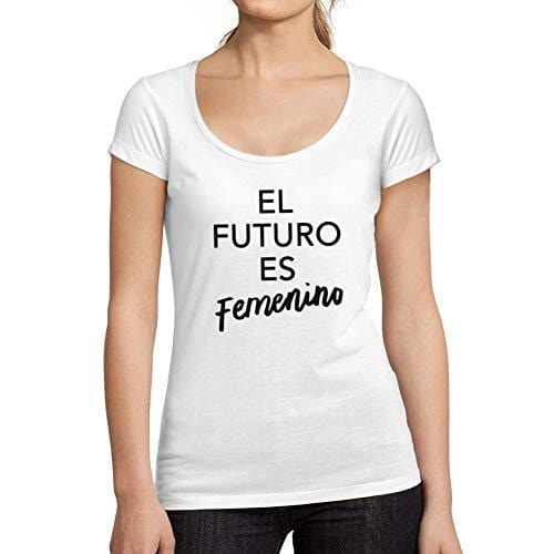 Ultrabasic - Tee-Shirt Femme col Rond Décolleté El Futuro ES Femenino