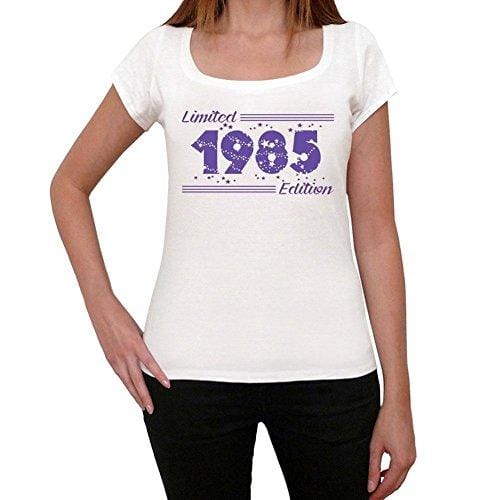 1985 Limited Edition Star, Damen T-Shirt, Weiß, Geburtstagsgeschenk 00382