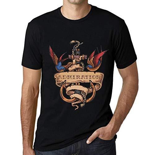 Ultrabasic - Homme T-Shirt Graphique Anchor Tattoo Admiration Noir Profond