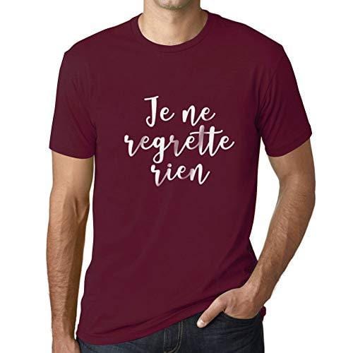 Ultrabasic - Homme T-Shirt Graphique Je Ne Regrette Rien Bordeaux