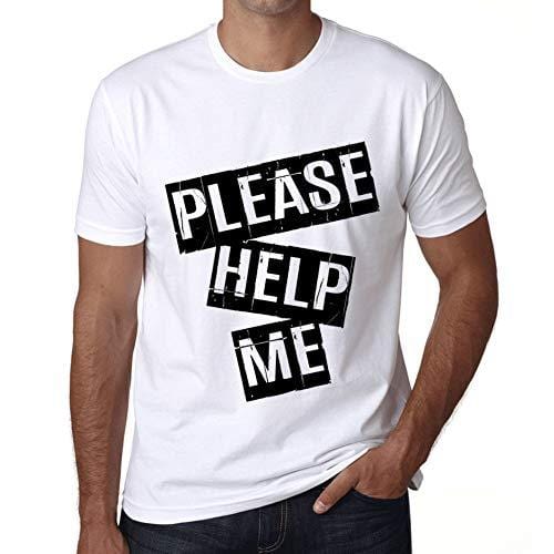 Ultrabasic - Homme T-Shirt Graphique Please Help Me T-Shirt Cadeau Lettre d'impression Blanc