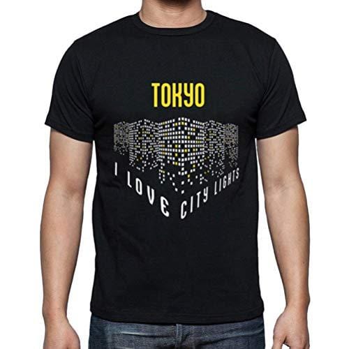 Ultrabasic - Homme T-Shirt Graphique J'aime Tokyo Lumières Noir Profond