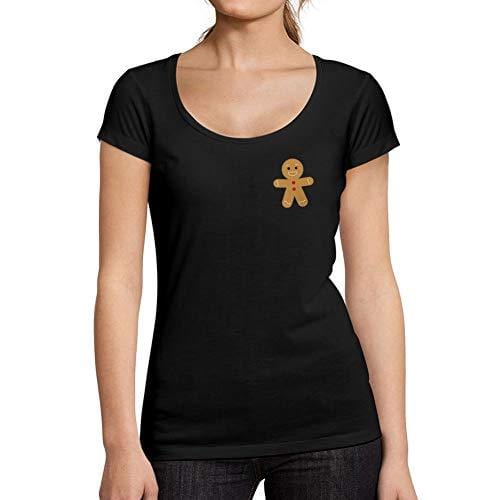 Ultrabasic - Femme Graphique Little Biscuit T-Shirt Action de Grâces Xmas Cadeau Idées Tee Noir Profond