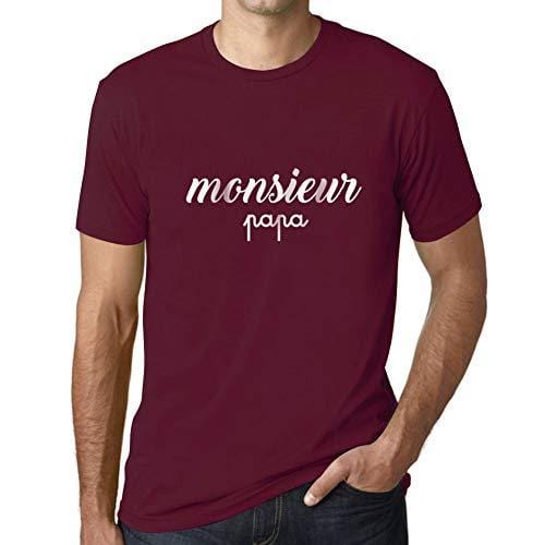 Ultrabasic - Herren T-Shirt Graphique Monsieur Papa Imprimé Letters Noël Cadeau Bordeaux