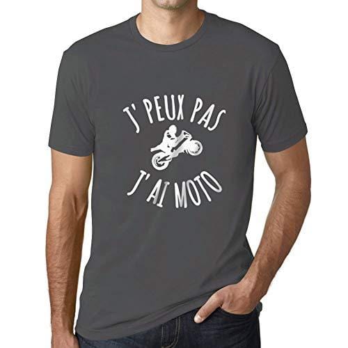 Ultrabasic - Herren T-Shirt J'peux Pas J'Ai Motoa T-Shirt Cadeau Imprimé Tée-Shirt Gris Souris