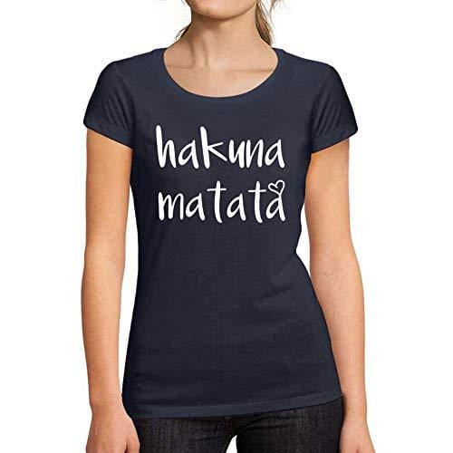 Ultrabasic - Tee-Shirt Femme Manches Courtes Hakuna Matata Marine