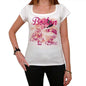 42 Boston City With Number Womens Short Sleeve Round White T-Shirt 00008 - White / Xs - Casual
