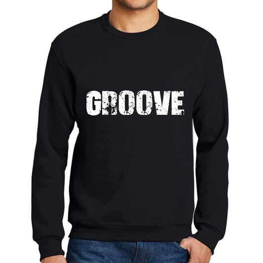 Ultrabasic Homme Imprimé Graphique Sweat-Shirt Popular Words Groove Noir Profond