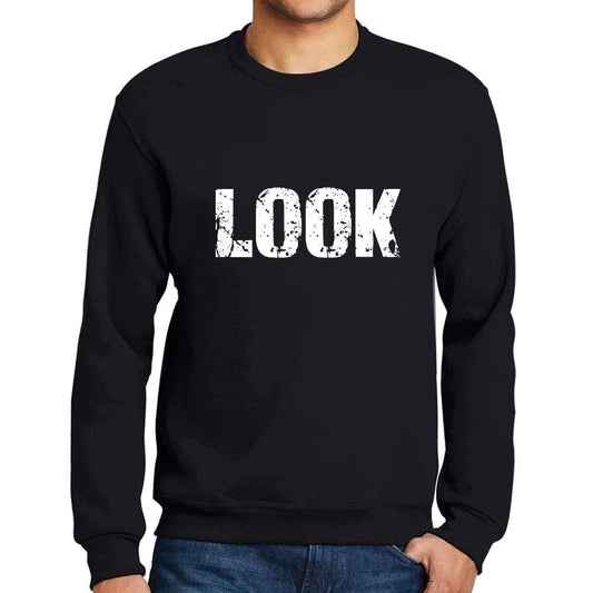 Ultrabasic Homme Imprimé Graphique Sweat-Shirt Popular Words Look Noir Profond