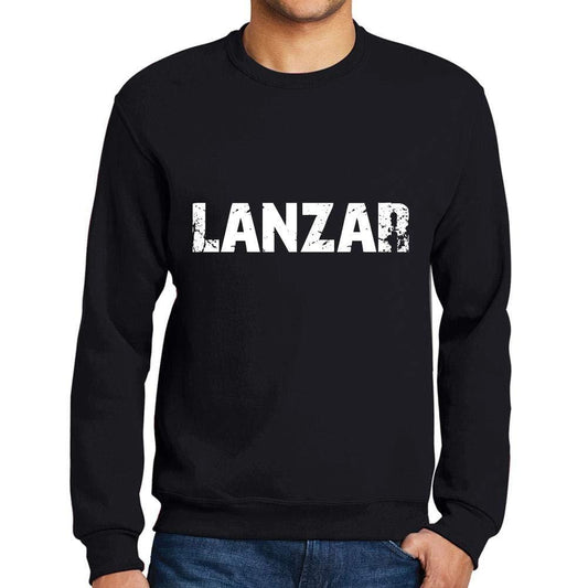 Ultrabasic Homme Imprimé Graphique Sweat-Shirt Popular Words LANZAR Noir Profond