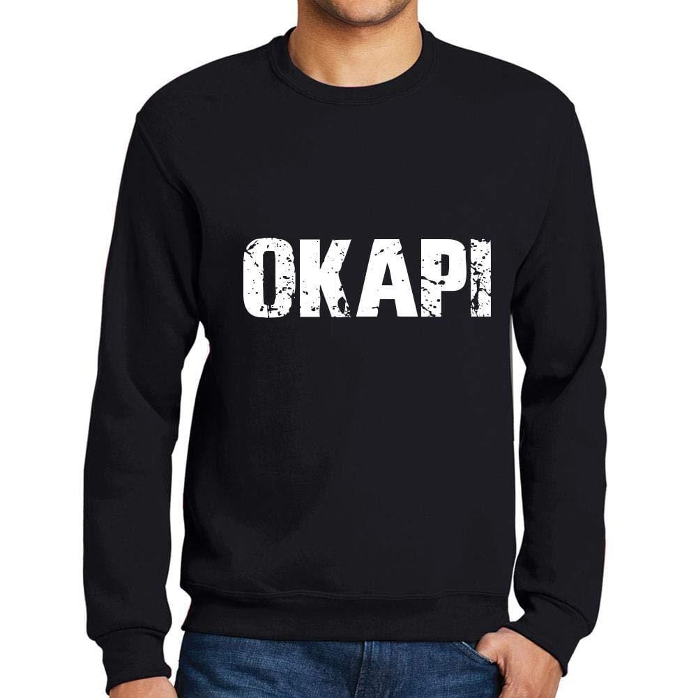 Ultrabasic Homme Imprimé Graphique Sweat-Shirt Popular Words Okapi Noir Profond