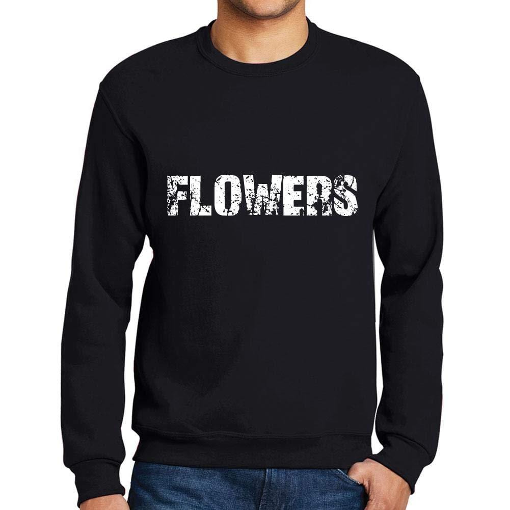 Ultrabasic Homme Imprimé Graphique Sweat-Shirt Popular Words Flowers Noir Profond