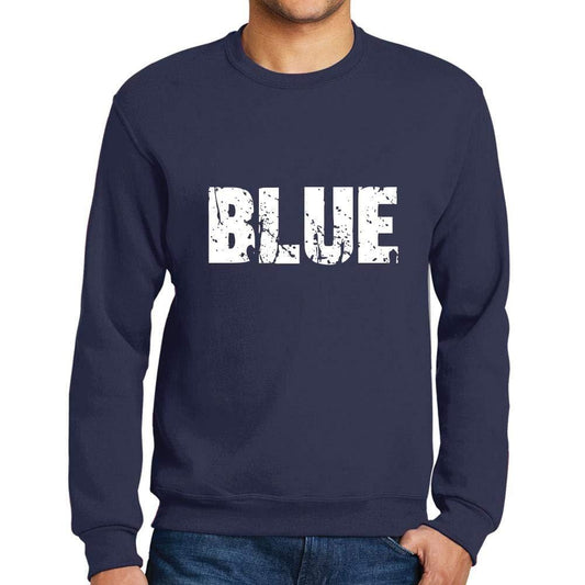 Ultrabasic Homme Imprimé Graphique Sweat-Shirt Popular Words Blue French Marine