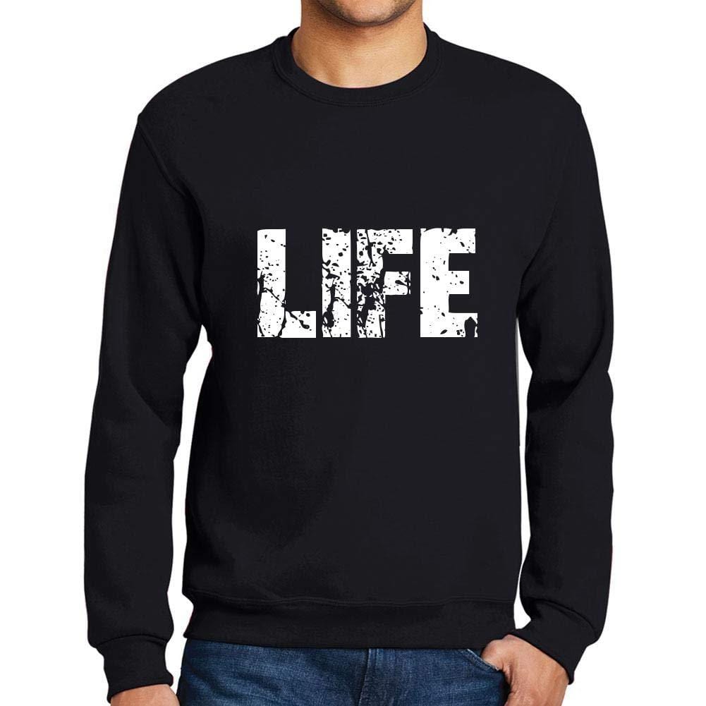 Ultrabasic Homme Imprimé Graphique Sweat-Shirt Popular Words Life Noir Profond