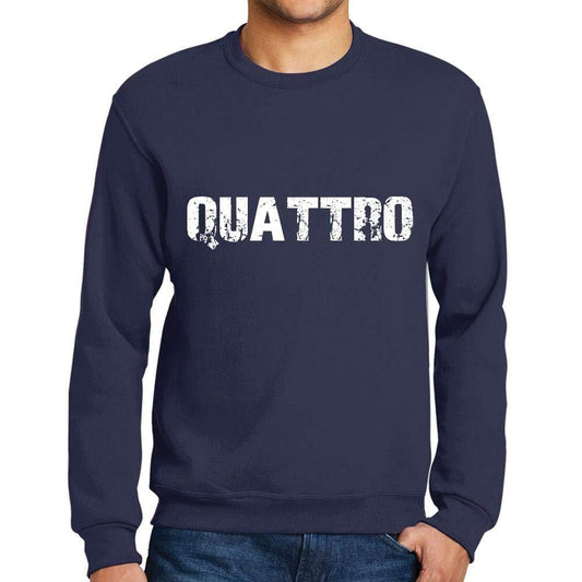 Ultrabasic Homme Imprimé Graphique Sweat-Shirt Popular Words Quattro French Marine
