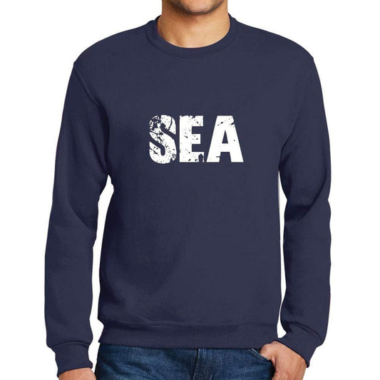 Ultrabasic Homme Imprimé Graphique Sweat-Shirt Popular Words Sea French Marine