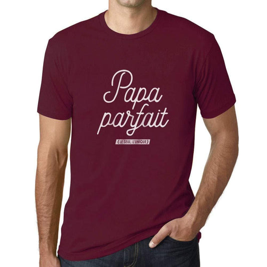Ultrabasic - Homme Graphique Papa Parfait T-Shirt Marine Letter Bordeaux