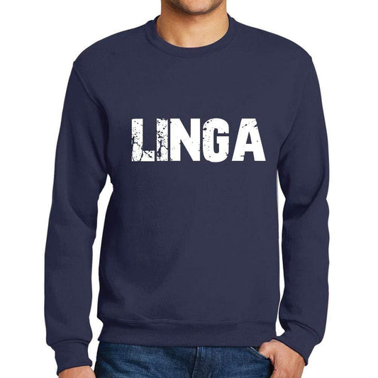 Ultrabasic Homme Imprimé Graphique Sweat-Shirt Popular Words Linga French Marine