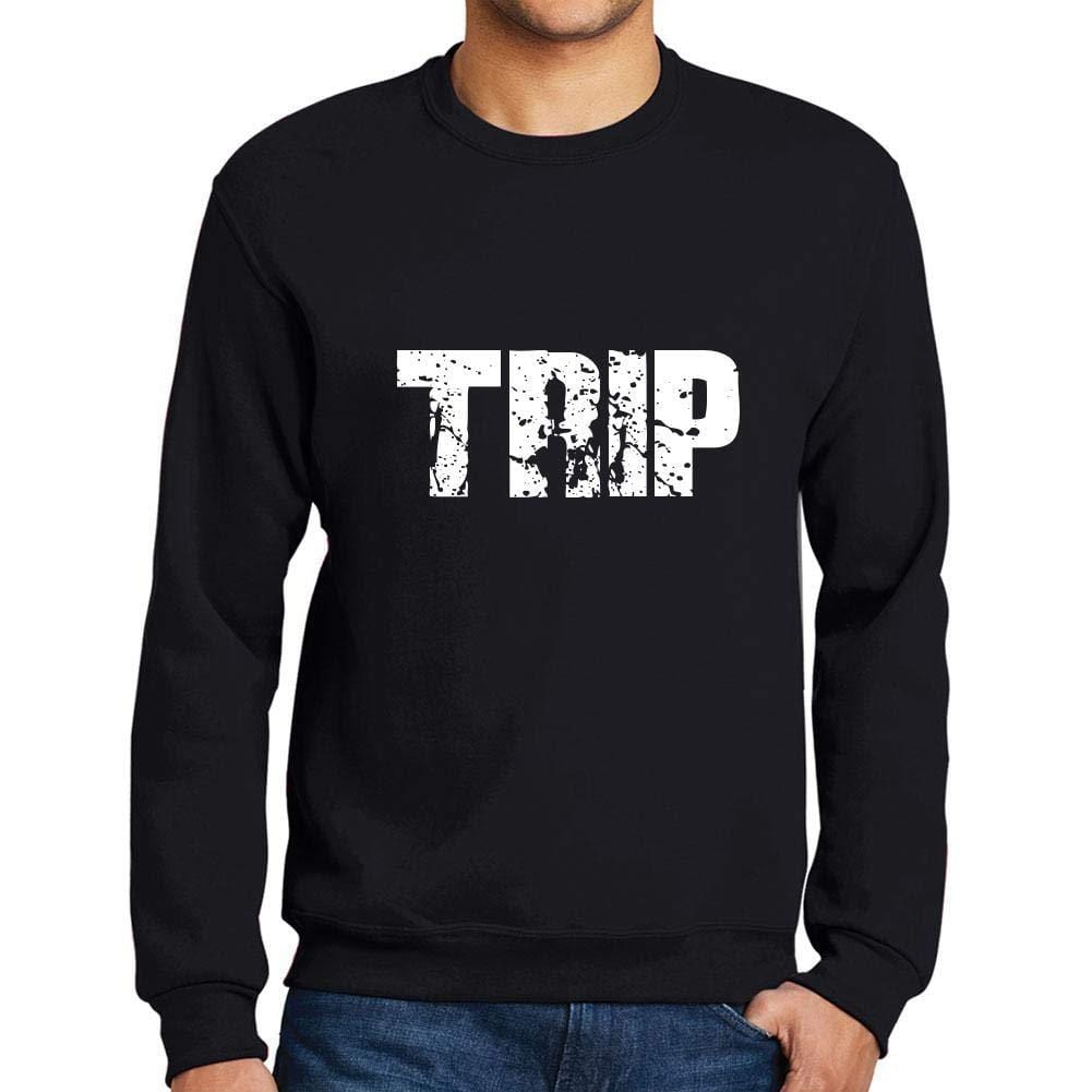 Ultrabasic Homme Imprimé Graphique Sweat-Shirt Popular Words Trip Noir Profond