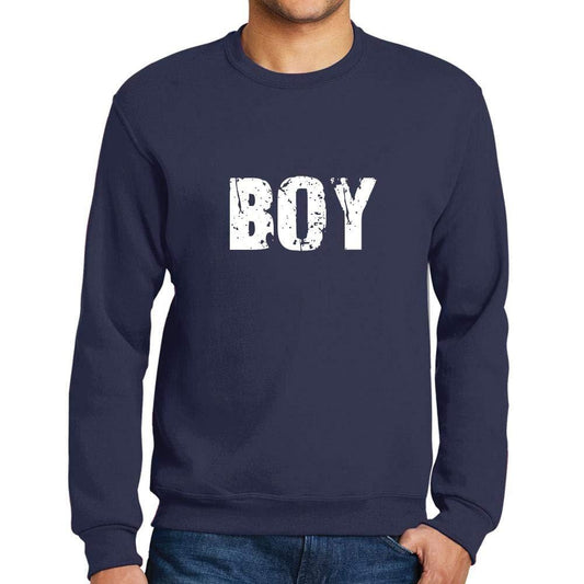 Ultrabasic Homme Imprimé Graphique Sweat-Shirt Popular Words Boy French Marine