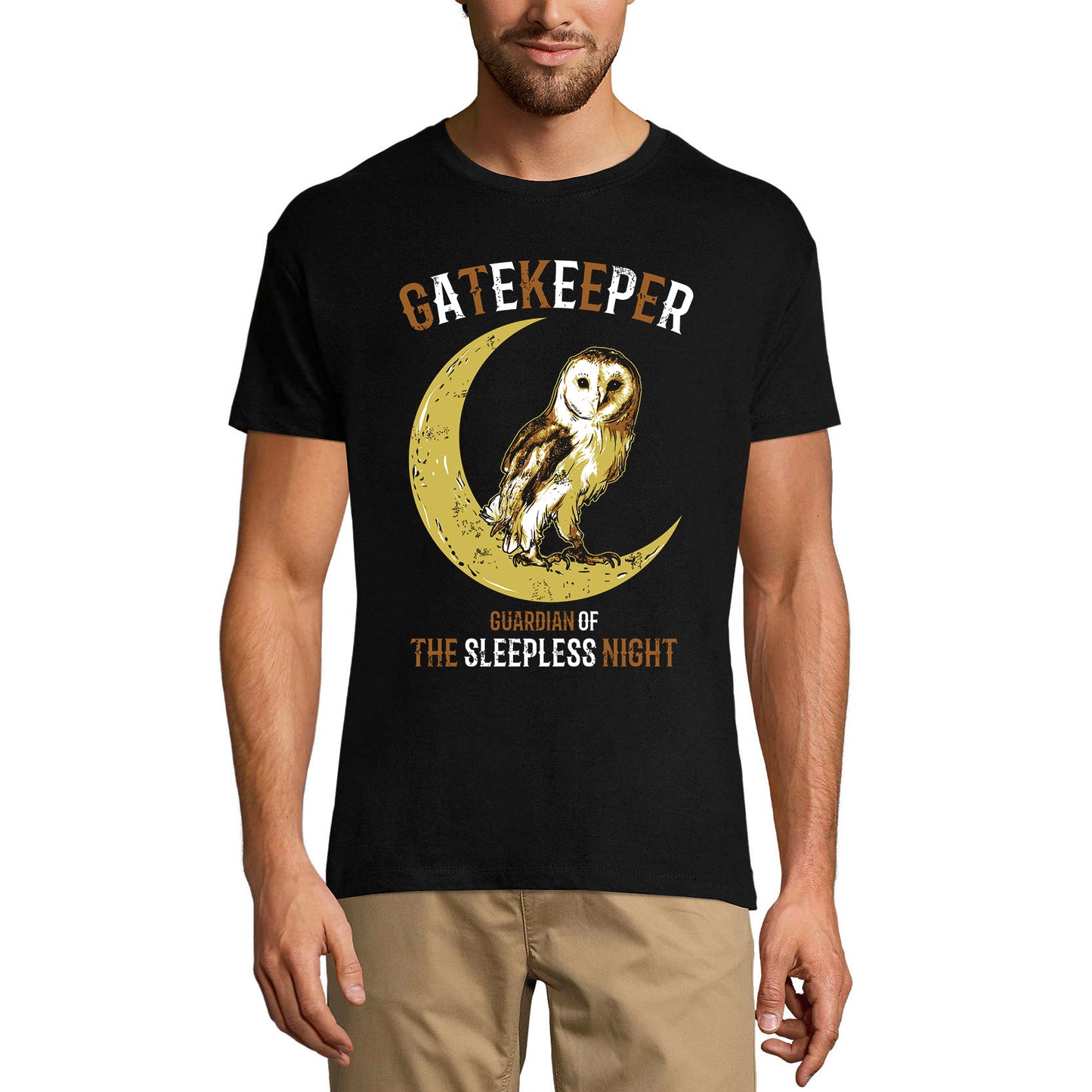 ULTRABASIC Herren T-Shirt Owl Gatekeeper – Guardian of the Sleepless Night Shirt