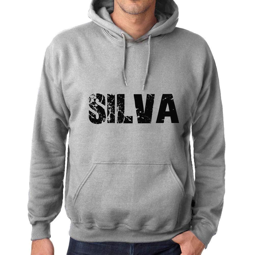 Ultrabasic Homme Femme Unisex Sweat à Capuche Hoodie Popular Words Silva Gris Chiné