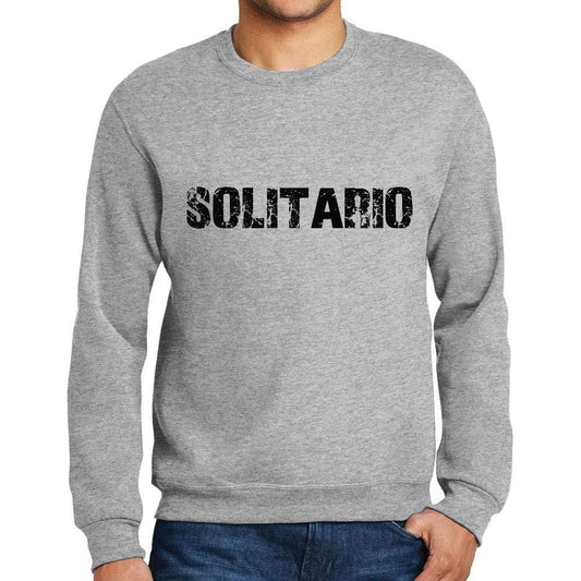 Ultrabasic Homme Imprimé Graphique Sweat-Shirt Popular Words Solitario Gris Chiné