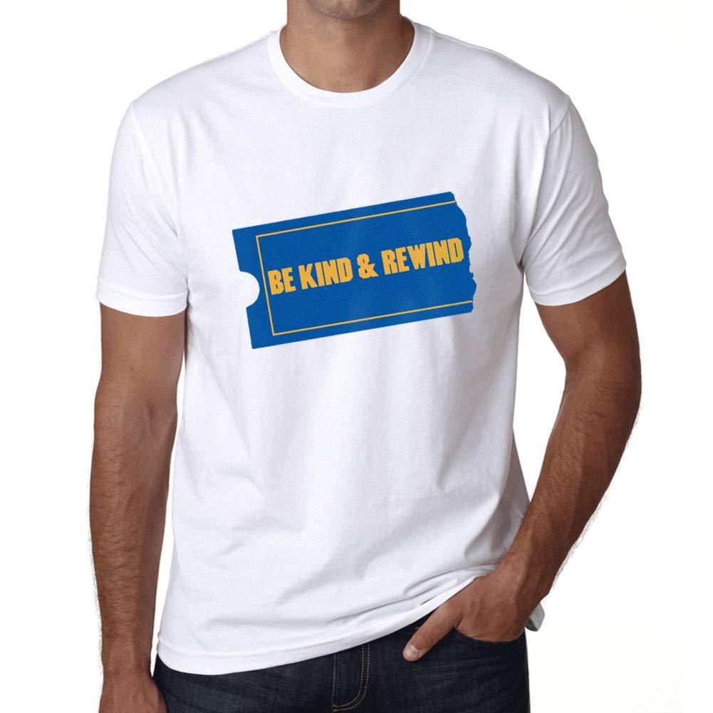 Ultrabasic - Graphic Men's Be Kind and Rewind T-Shirt Blue Lemon Print Tee