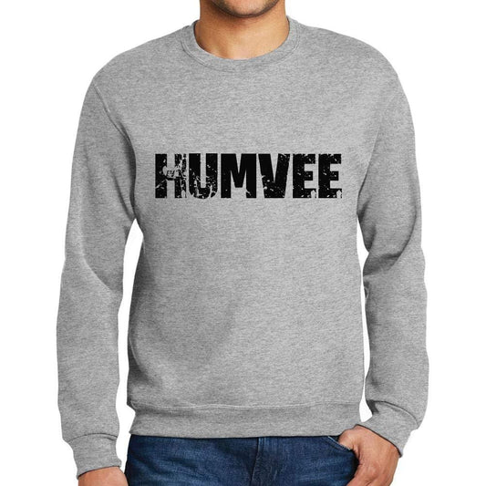 Ultrabasic Homme Imprimé Graphique Sweat-Shirt Popular Words Humvee Gris Chiné