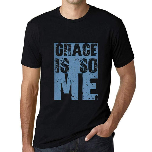 Herren T-Shirt Graphique Grace is So Me Noir Profond