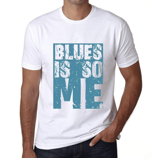 Herren T-Shirt Graphique Blues is So Me Blanc