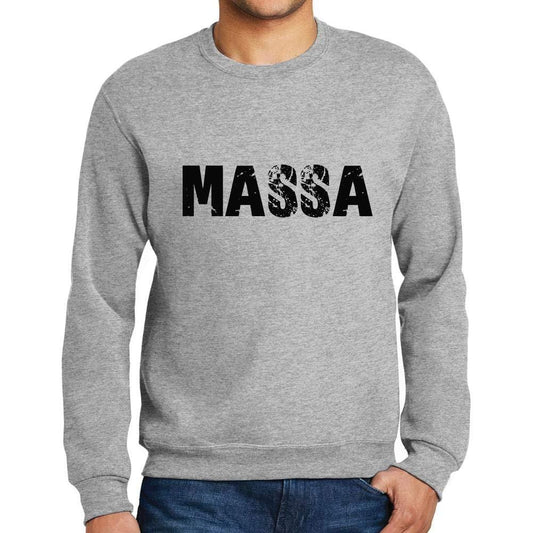 Ultrabasic Homme Imprimé Graphique Sweat-Shirt Popular Words MASSA Gris Chiné