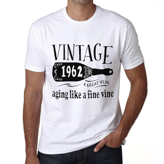 T-shirt Vintage pour Homme, 1962, vieillir comme un bon vin