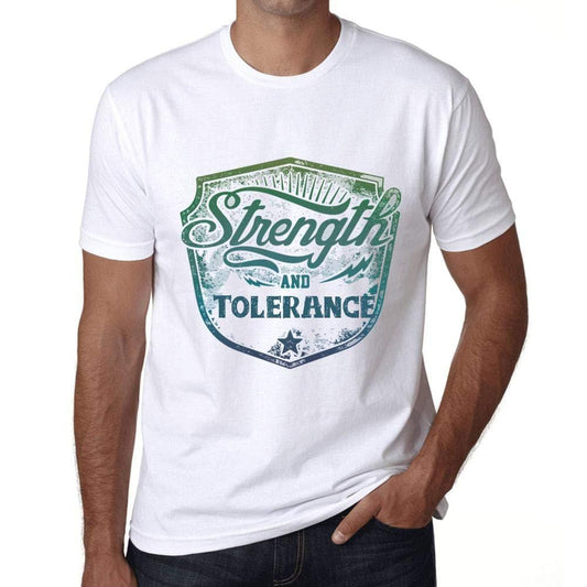 Homme T-Shirt Graphique Imprimé Vintage Tee Strength and Tolerance Blanc