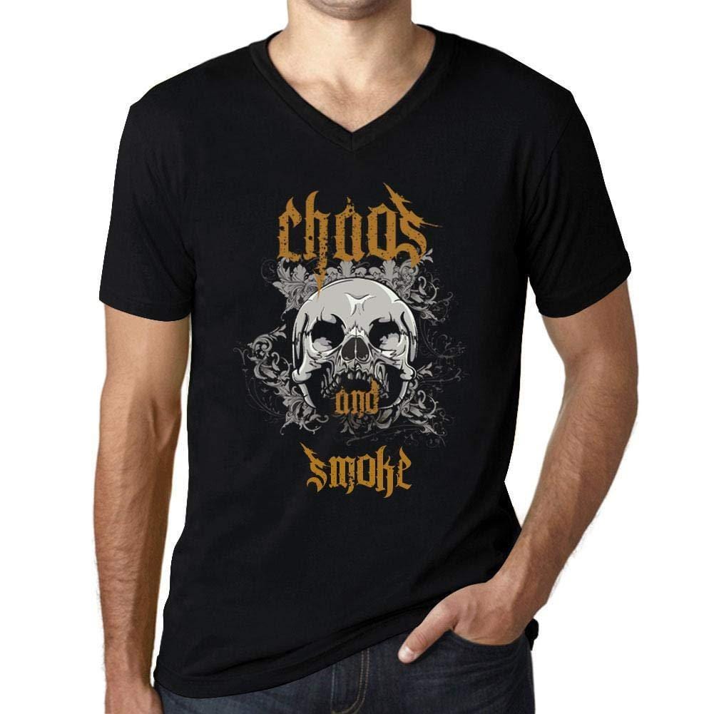 Ultrabasic - Homme Graphique Col V Tee Shirt Chaos and Smoke Noir Profond