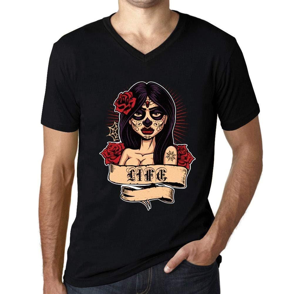 Ultrabasic - Homme Graphique Col V Tee Shirt Women Flower Tattoo Life