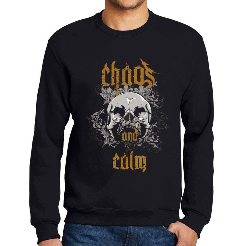 Ultrabasic - Homme Imprimé Graphique Sweat-Shirt Chaos and Calm Noir Profond